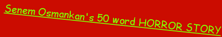 Senem Osmankan s 50 word HORROR STORY 