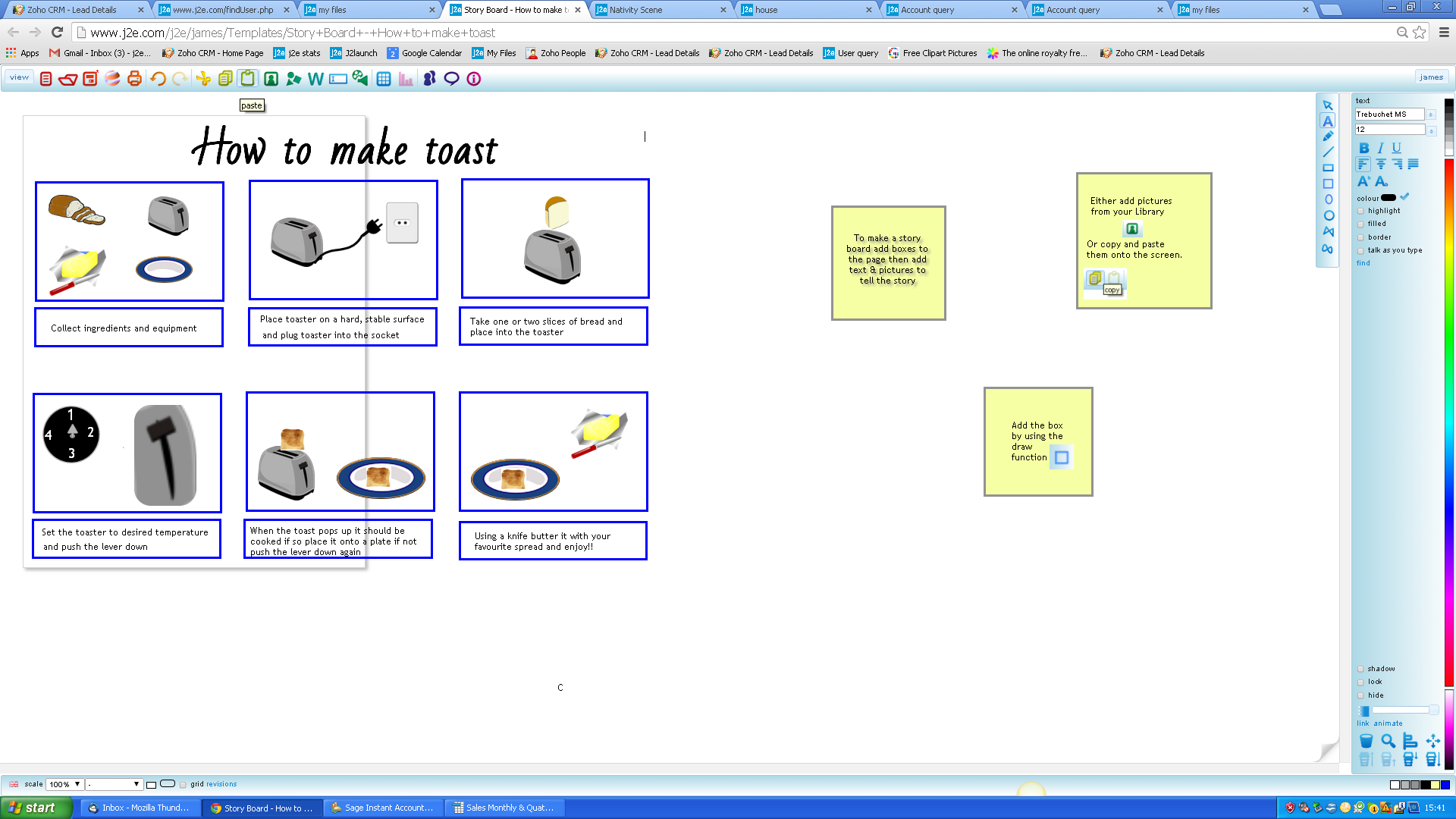 Story Board - How to make toast