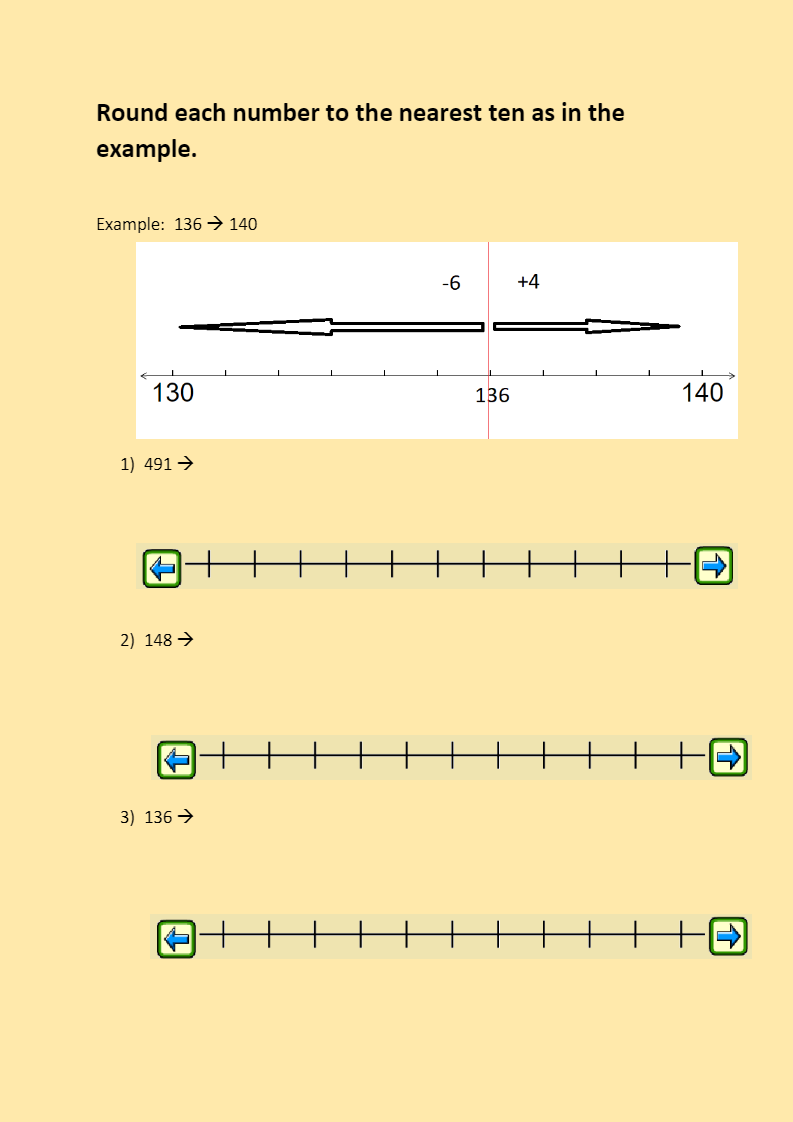 Rounding to the nearest ten exercise