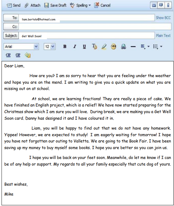 writing-an-informal-email-exemplar